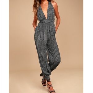 Lulus Print Halter Jumpsuit